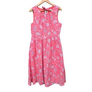 J.Crew 36G NWT BROKEN‎ ZIPPER Floral Dress Sleeveless Tie Back Midi Pink Size 10